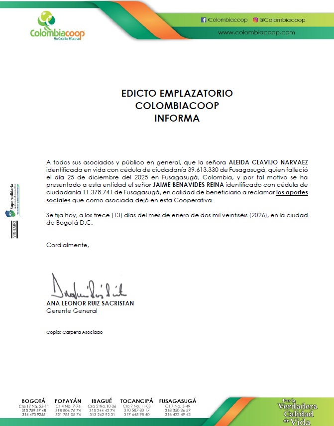 EDICTO ALEIDA CLAVIJO NARVAEZ